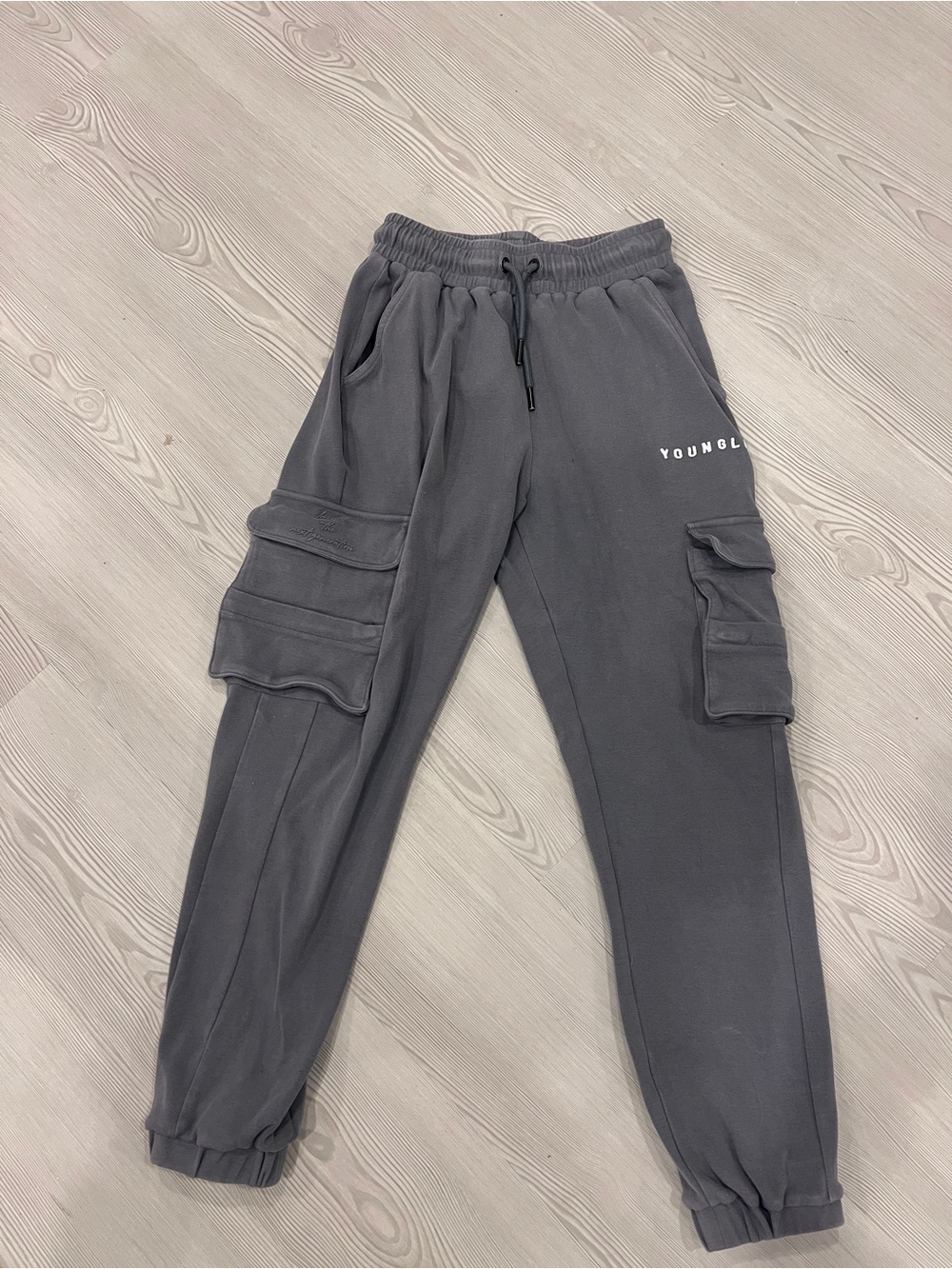 YoungLA Dark Gray Lounge Jogger Pants with Branded Waist Tag